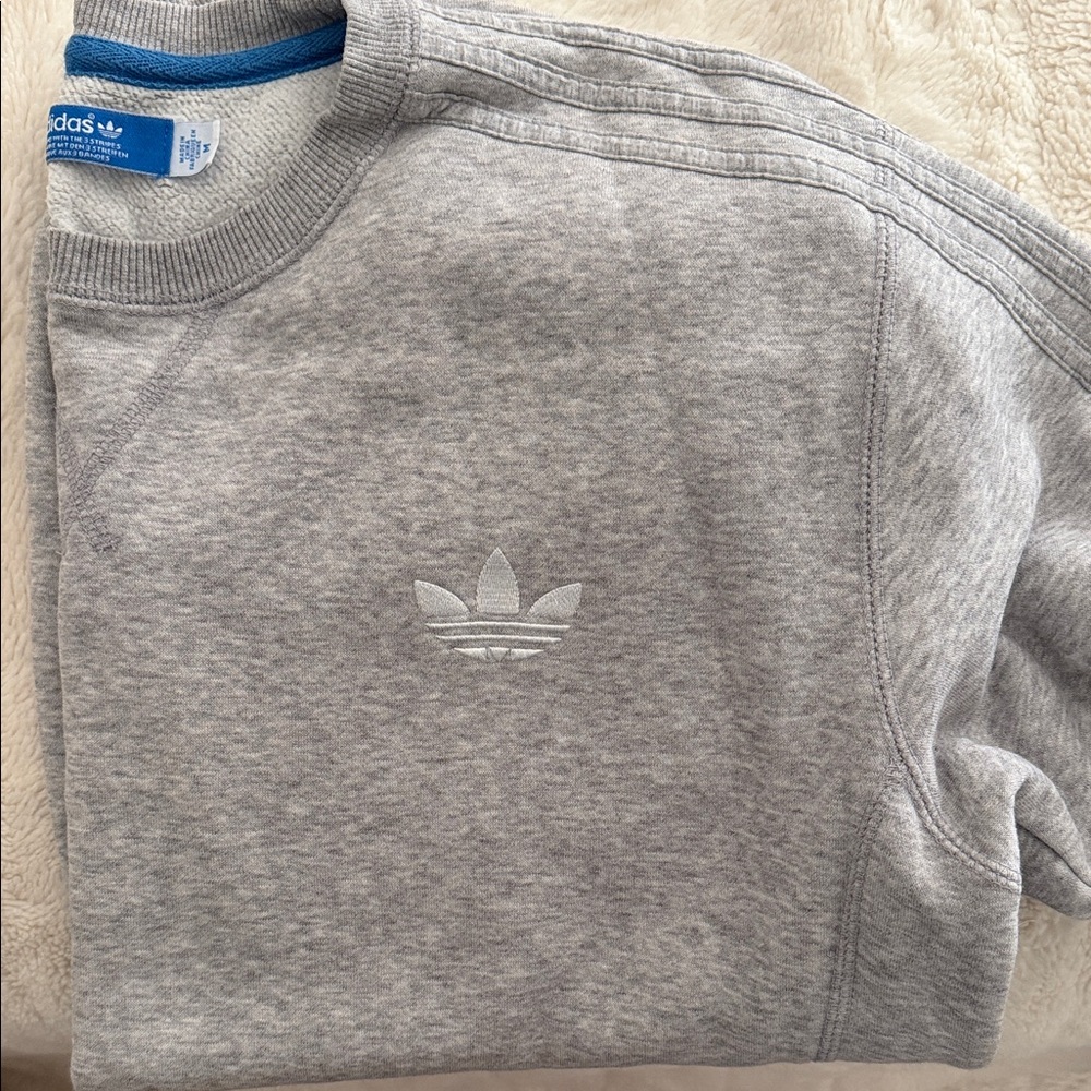 Adidas Men's Gray Crewneck Sweater